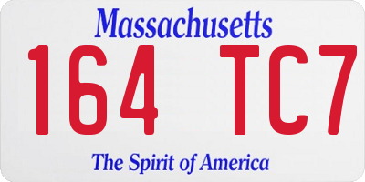 MA license plate 164TC7