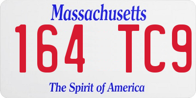 MA license plate 164TC9
