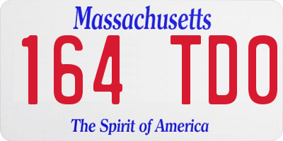 MA license plate 164TD0
