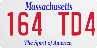 MA license plate 164TD4
