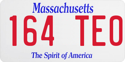 MA license plate 164TE0