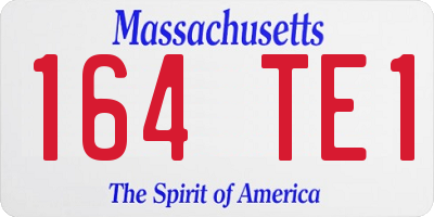 MA license plate 164TE1