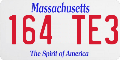 MA license plate 164TE3