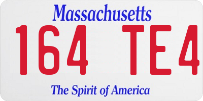MA license plate 164TE4