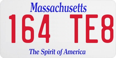 MA license plate 164TE8
