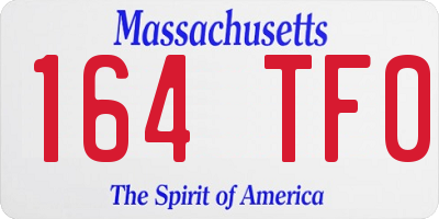 MA license plate 164TF0