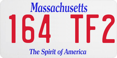 MA license plate 164TF2
