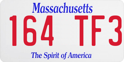 MA license plate 164TF3