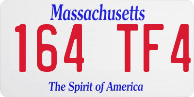 MA license plate 164TF4