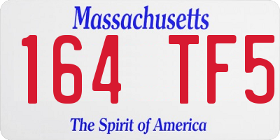 MA license plate 164TF5