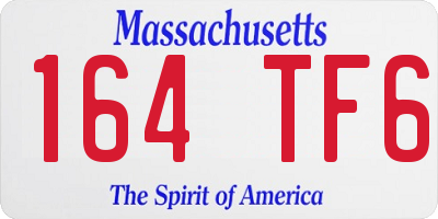 MA license plate 164TF6