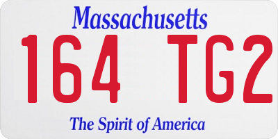 MA license plate 164TG2