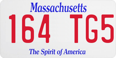 MA license plate 164TG5