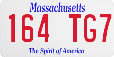 MA license plate 164TG7
