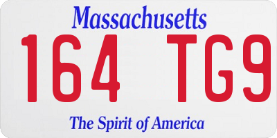 MA license plate 164TG9