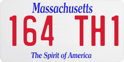 MA license plate 164TH1