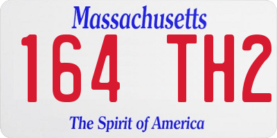 MA license plate 164TH2