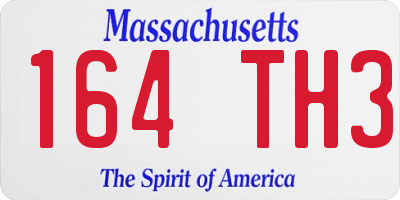 MA license plate 164TH3