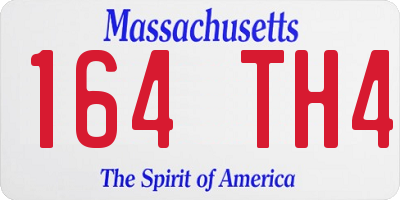 MA license plate 164TH4