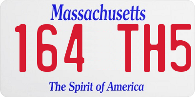 MA license plate 164TH5
