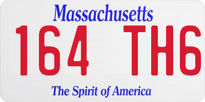 MA license plate 164TH6