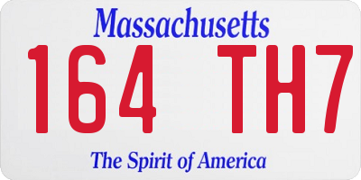 MA license plate 164TH7