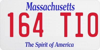 MA license plate 164TI0