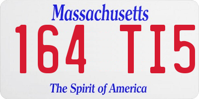 MA license plate 164TI5