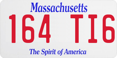 MA license plate 164TI6