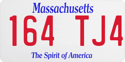 MA license plate 164TJ4