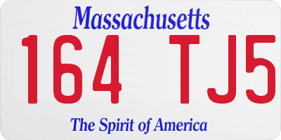 MA license plate 164TJ5