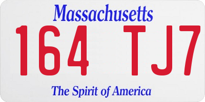 MA license plate 164TJ7