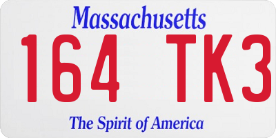 MA license plate 164TK3