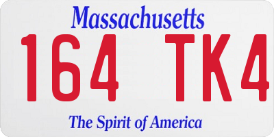 MA license plate 164TK4