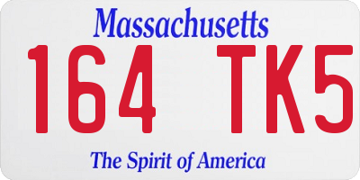 MA license plate 164TK5