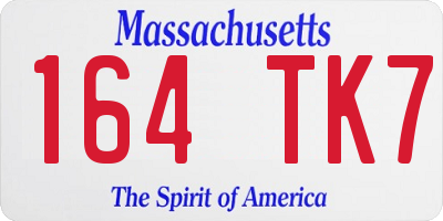MA license plate 164TK7