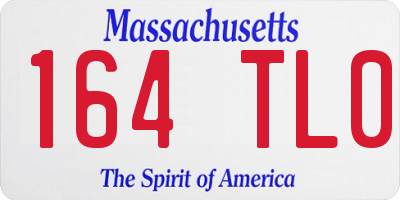 MA license plate 164TL0