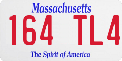 MA license plate 164TL4