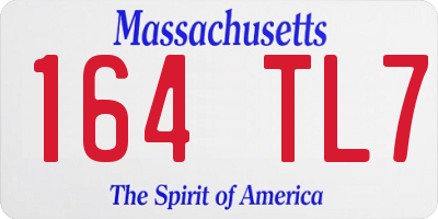 MA license plate 164TL7