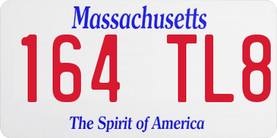 MA license plate 164TL8