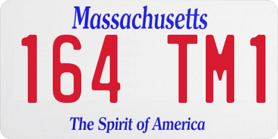 MA license plate 164TM1