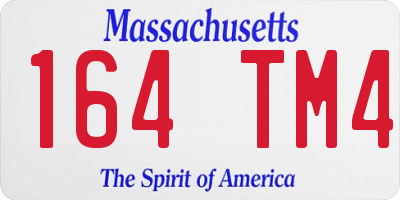 MA license plate 164TM4