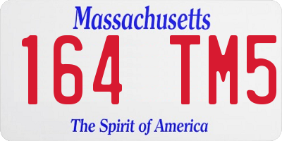 MA license plate 164TM5