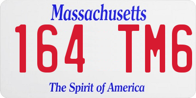 MA license plate 164TM6