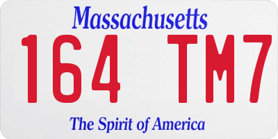 MA license plate 164TM7