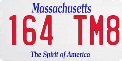 MA license plate 164TM8