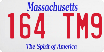 MA license plate 164TM9