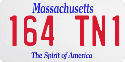 MA license plate 164TN1