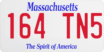 MA license plate 164TN5