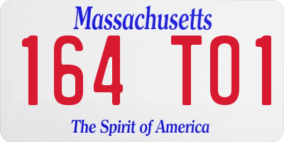 MA license plate 164TO1